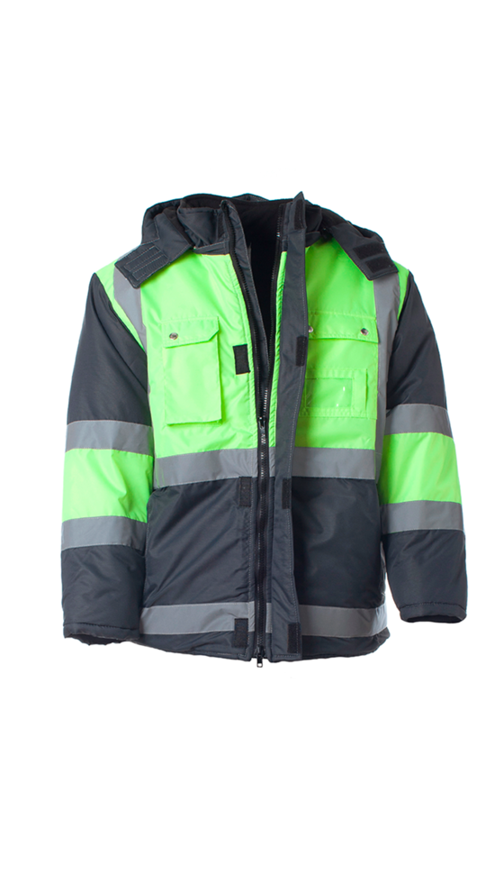 Куртка утеплённая мужская «ИТР» цв. т.серый, лимон