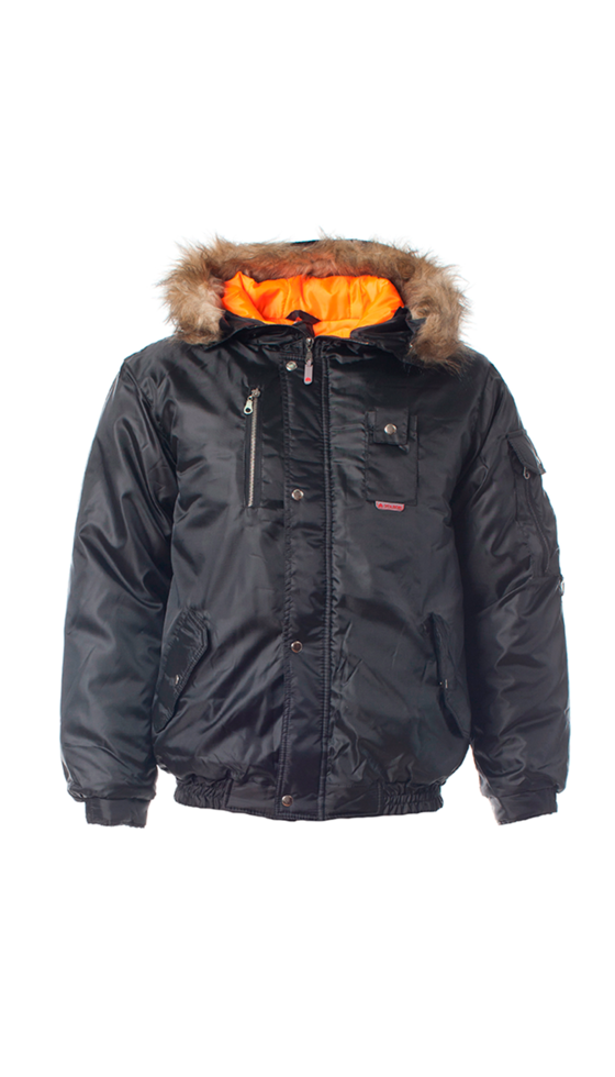 Куртка утеплённая мужская «АЛЯСКА» короткая цвет:  чёрная