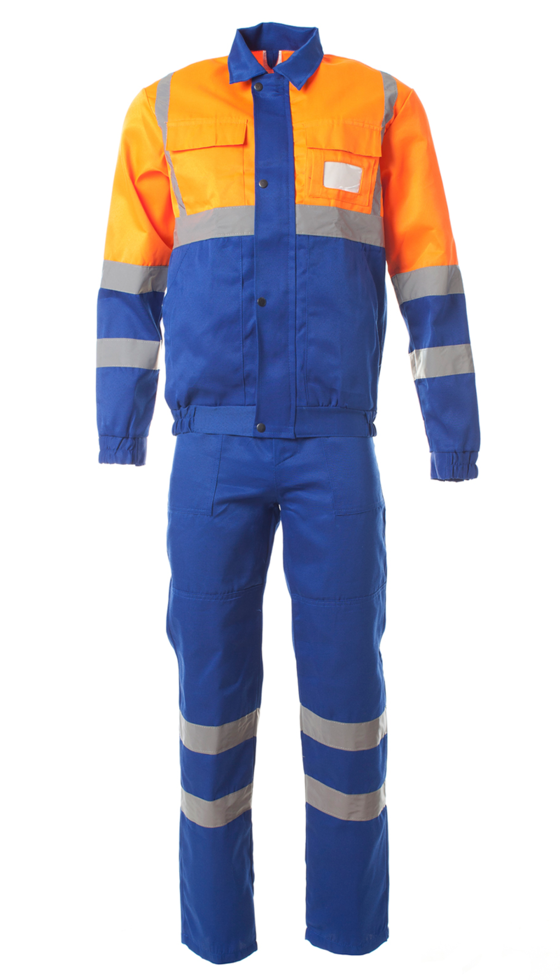 Костюм мужской «МЕТЕО» куртка, полукомбинезон цв. васильковый с оранжевым