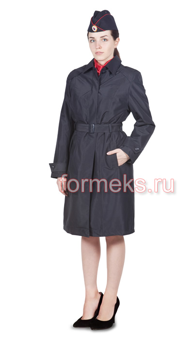 Плащ жен. д/с ОВД тк.ламинированная мембраной  (с герметизацией швов) цв.т-синий